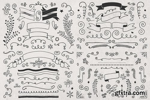 Hand Drawn Curls & Banners MEGAPACK Hand Drawn Curls & Banners MEGAPACK