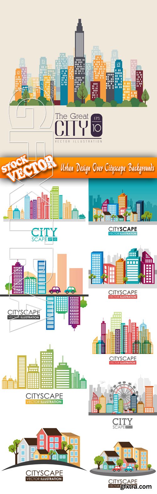 Stock Vector - Urban Design Over Cityscape Backgrounds