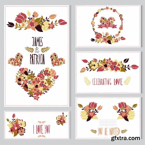 Collection of different wedding invitation cards #3-25 Eps