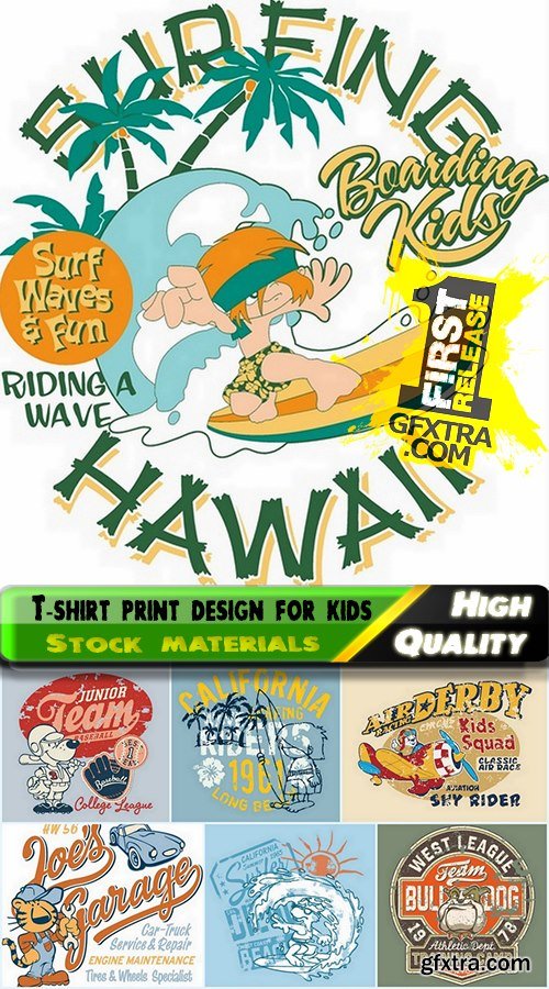 T-shirt print design for kids 2 25xEPS