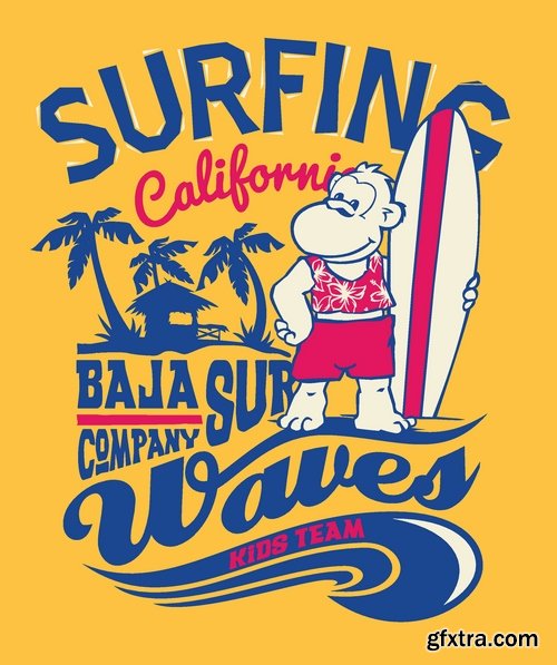 T-shirt print design for kids 2 25xEPS