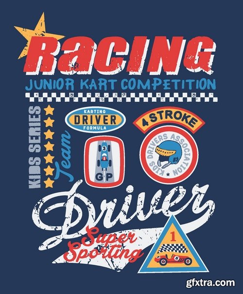 T-shirt print design for kids 2 25xEPS