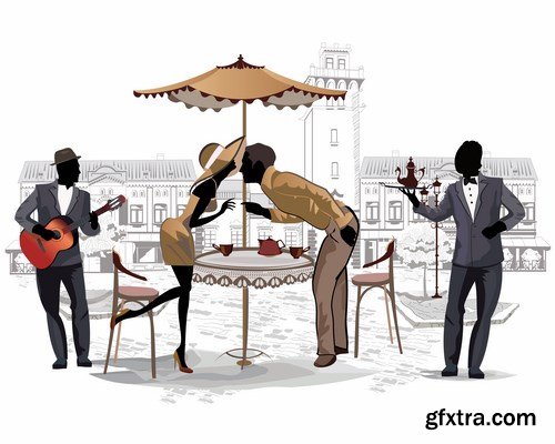 A series of romantic paintings handmade vector 2, 25 x EPS A series of romantic paintings handmade vector 2, 25 x EPS