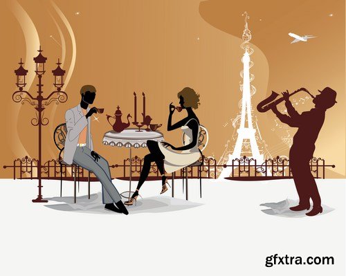 A series of romantic paintings handmade vector 2, 25 x EPS A series of romantic paintings handmade vector 2, 25 x EPS