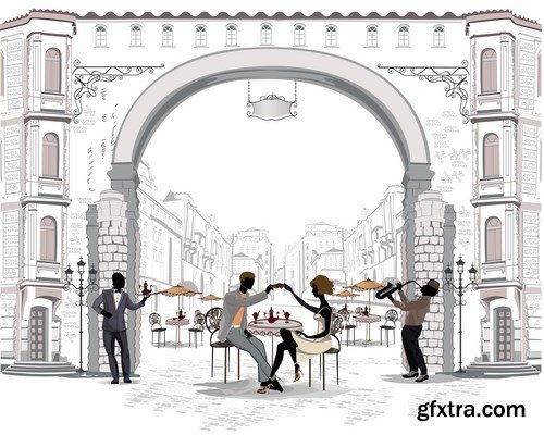 A series of romantic paintings handmade vector 2, 25 x EPS A series of romantic paintings handmade vector 2, 25 x EPS