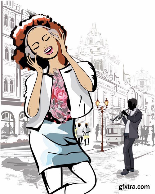 A series of romantic paintings handmade vector 2, 25 x EPS A series of romantic paintings handmade vector 2, 25 x EPS