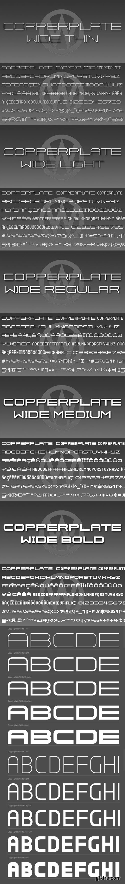 Copperplate Wide Font Family 5xOTF $80