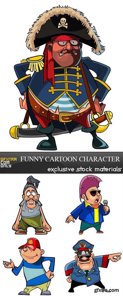 Funny Cartoon Character - Vector Stock, 25xEPS