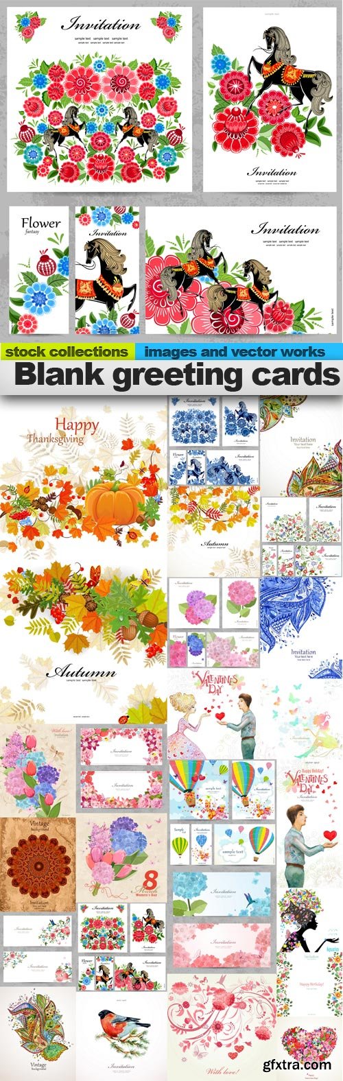 Blank greeting cards, 25 x EPS Blank greeting cards, 25 x EPS