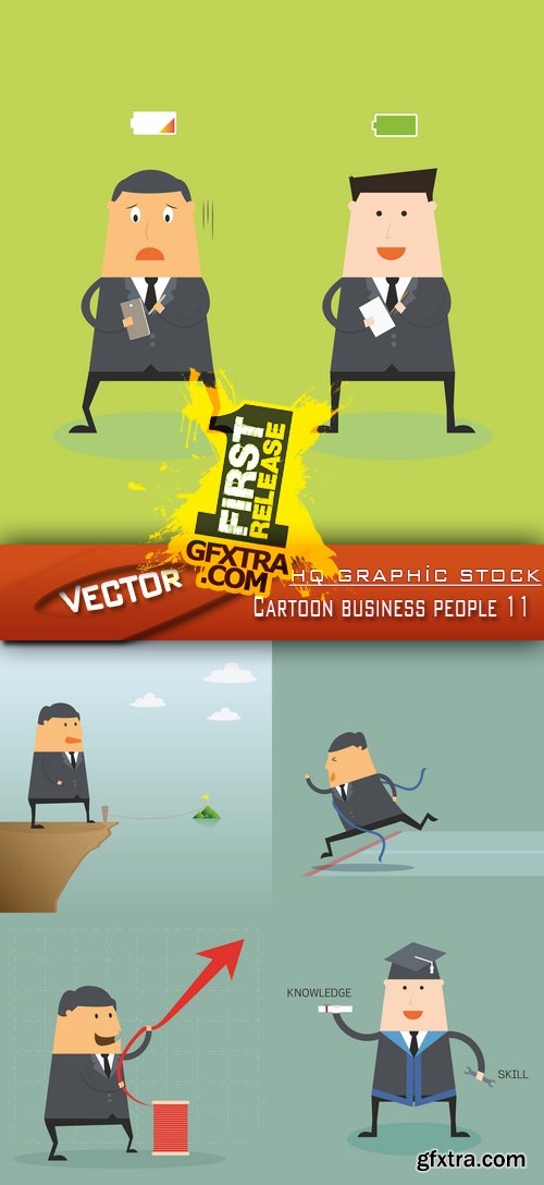 Stock Vector - Cartoon business people 11