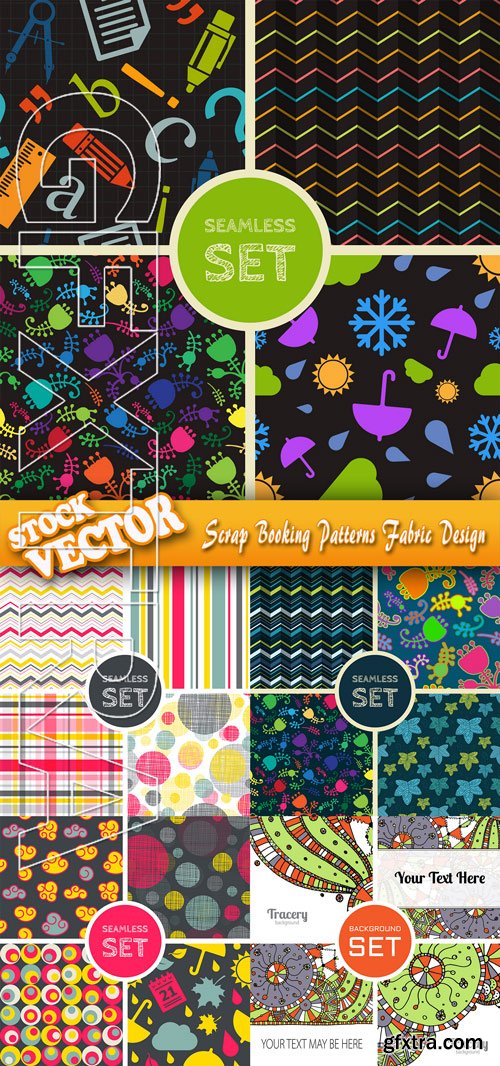 Stock Vector - Scrap Booking Patterns Fabric Design