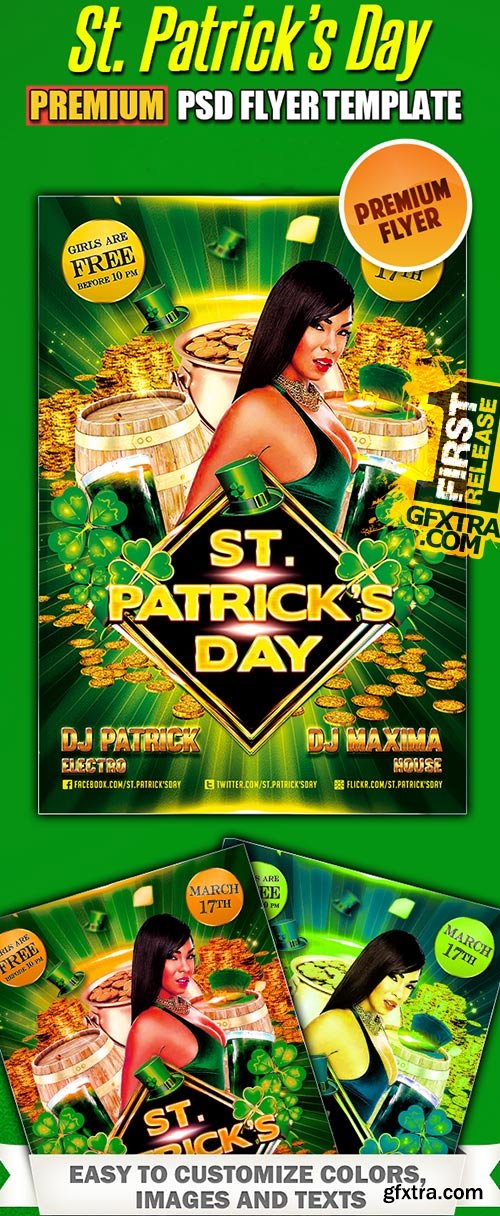 St. Patrick&rsquo;s Day Vol.2 Premium Club flyer PSD Template