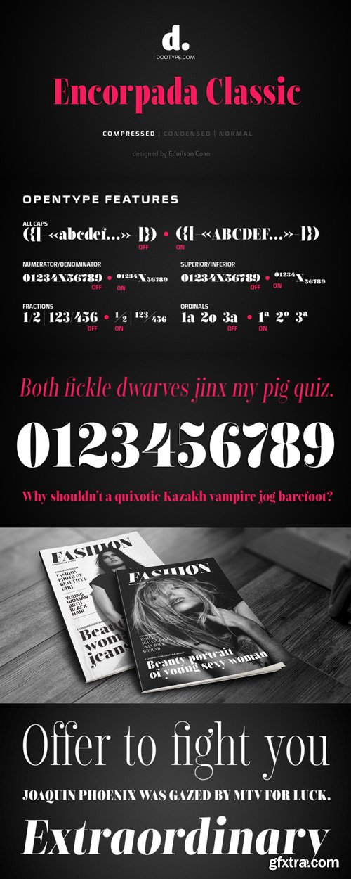 Encorpada Classic Compressed Font Family $99 Encorpada Classic Compressed Font Family $99