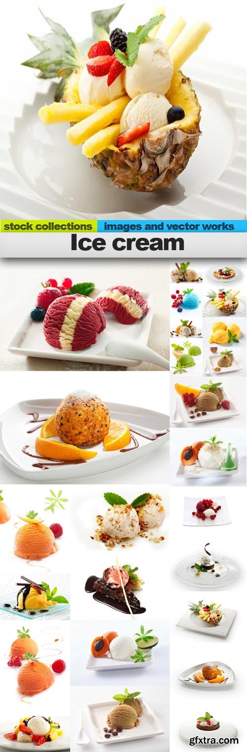 Ice cream on White Background 25xJPG