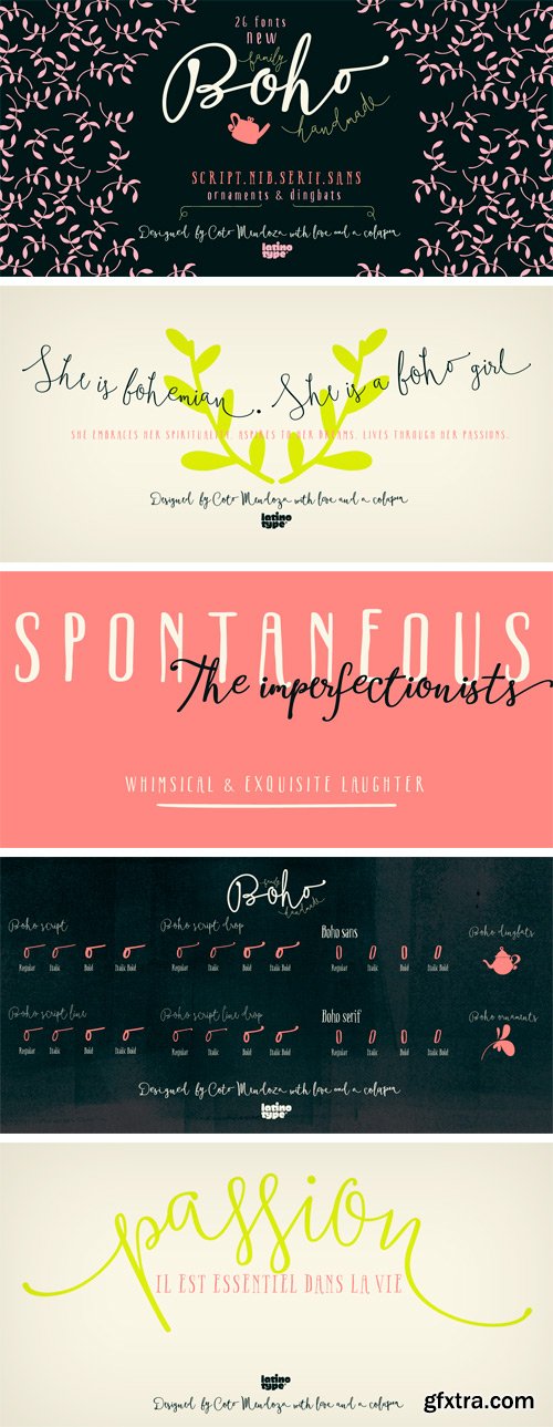 Boho Font Family - 26 Fonts $159 Boho Font Family - 26 Fonts $159