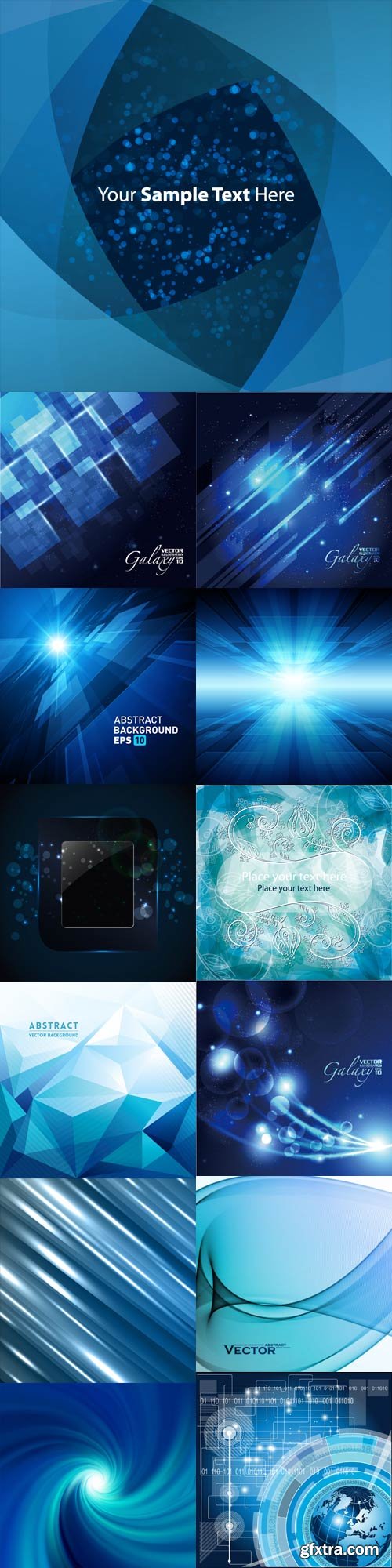 Blue abstract backgrounds vector - 15