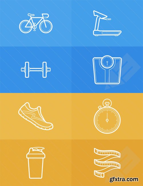 Health and Fitness Outlined Vectors