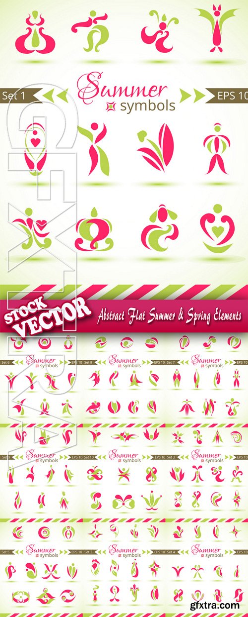 Stock Vector - Abstract Flat Summer & Spring Elements
