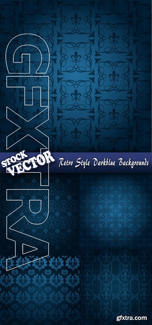 Stock Vector - Retro Style Darkblue Backgrounds