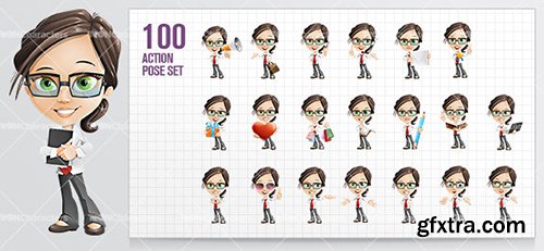 Little Business Girl Cartoon Character Ultimate Set Little Business Girl Cartoon Character Ultimate Set