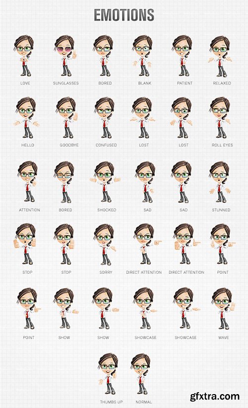 Little Business Girl Cartoon Character Ultimate Set Little Business Girl Cartoon Character Ultimate Set