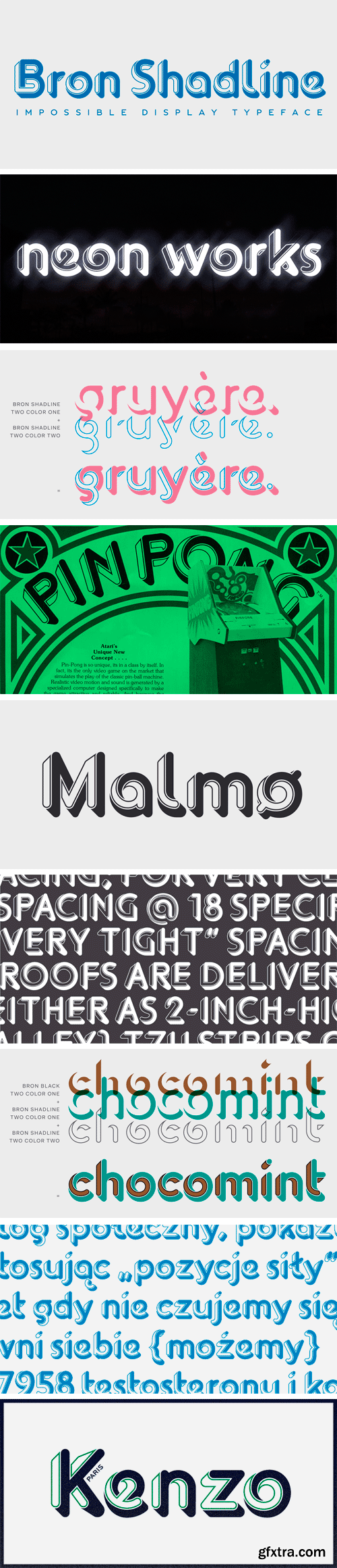 Bron Shadline Font Family - 3 Fonts $59 Bron Shadline Font Family - 3 Fonts $59