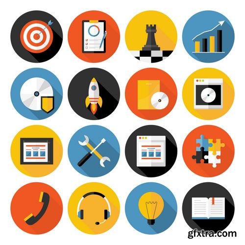 Flat Icons Vector Collection of Web Design