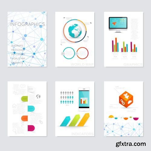Vector - Set of Infographics Elements in Modern Flat Business Style