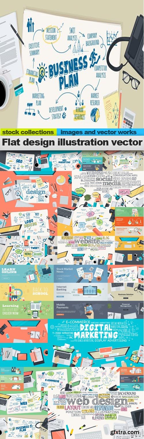 Flat design illustration vector, 25 x EPS