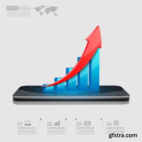 Vector - Laptop & Smartphone Business Graph