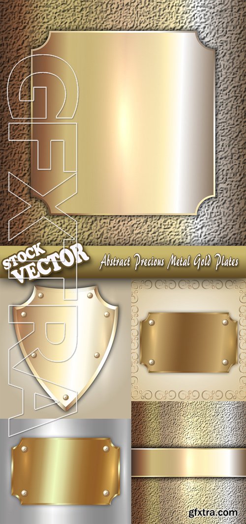 Stock Vector - Abstract Precious Metal Gold Plates