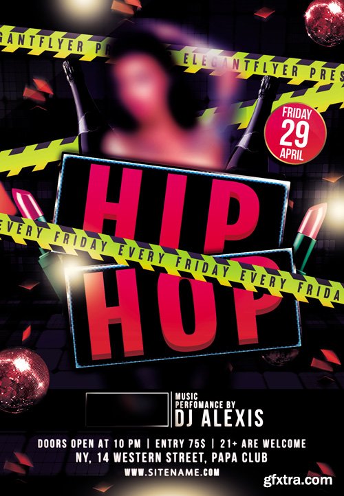 Hip Hop Party Flyer PSD Template
