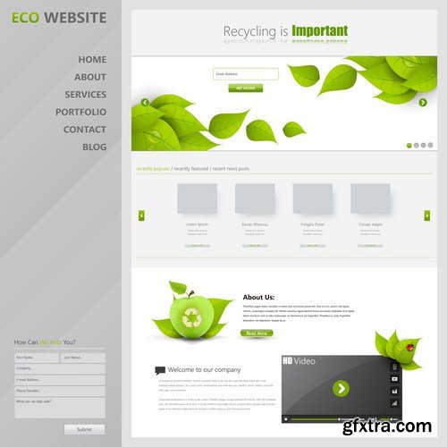 Stock Vector - Modern Eco One Page Website Templates