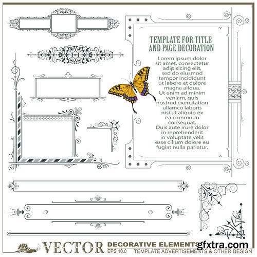 Collection of various decorative elements for design elements certificates and brochures 25 Eps