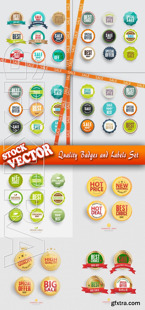 Stock Vector - Quality Badges and Labels Set