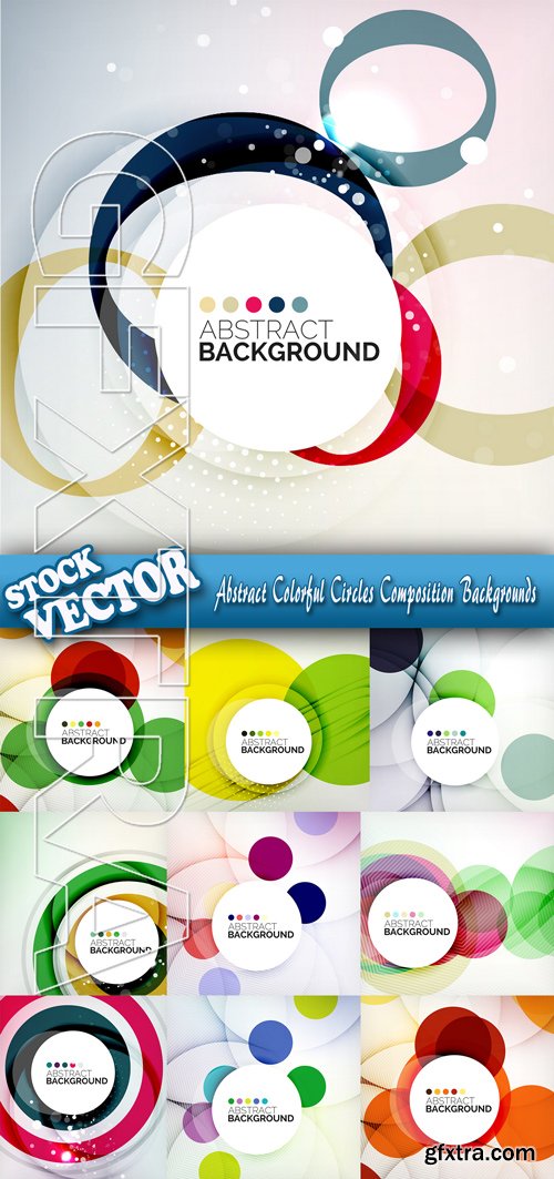 Stock Vector - Abstract Colorful Circles Composition Backgrounds