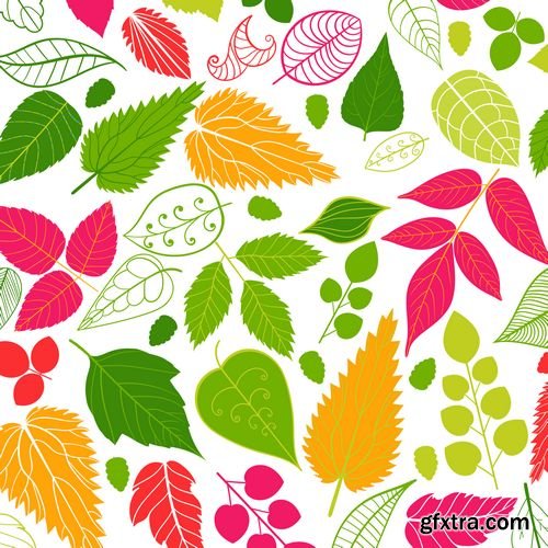 Vector - Colored Pattern on Leaves Theme