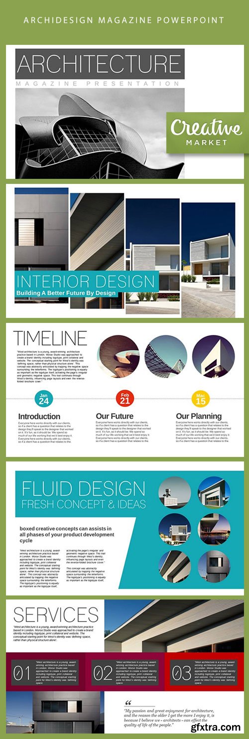 Archidesign Magazine PowerPoint CM 92427
