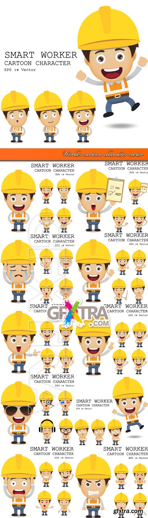 Worker cartoon character vector