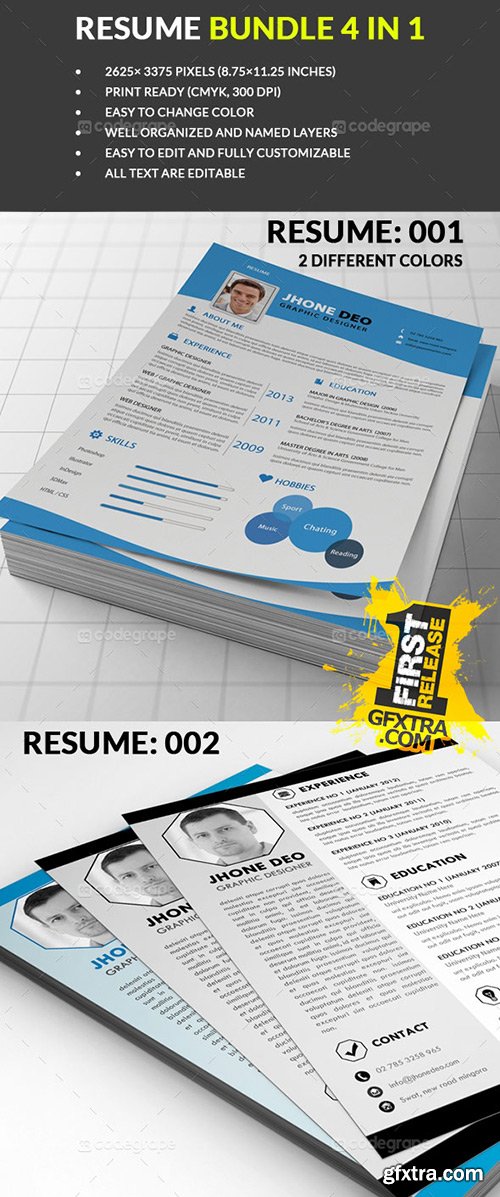 CodeGrape - Resume Bundle 4 in 1 5305