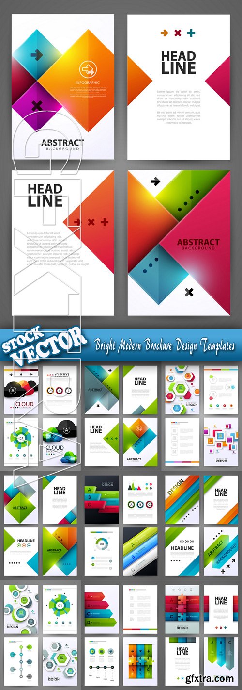 Stock Vector - Bright Modern Brochure Design Templates