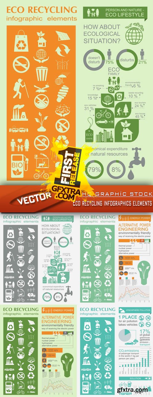Stock Vector - Eco recycling infographics elements