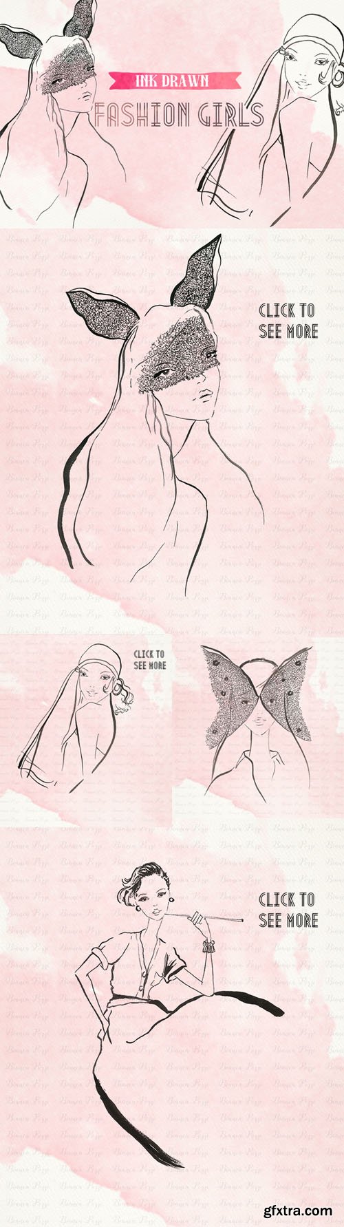 Ink Drawn Fashion Girls - CM 198980 Ink Drawn Fashion Girls - CM 198980