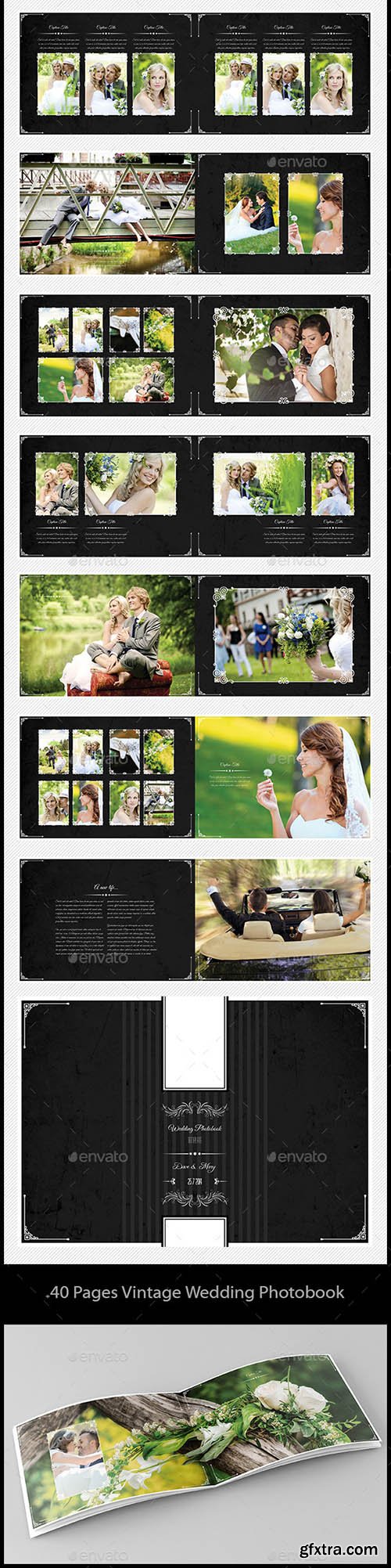 GraphicRiver 40 Pages Vintage Wedding Photobook Template 8608300
