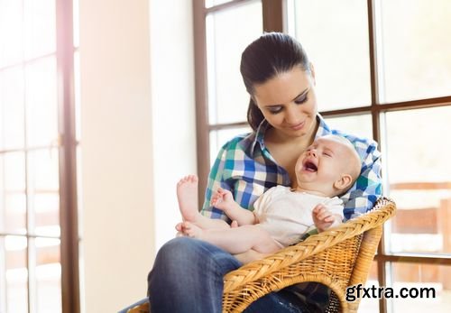 Stock Photos - Little Baby Girl and Mother