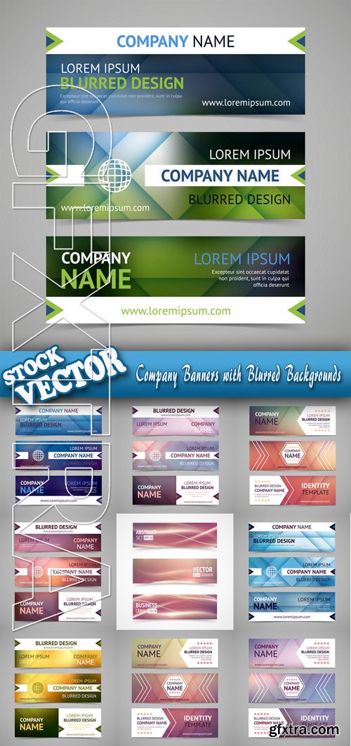Stock Vector - Company Banners with Blurred Backgrounds