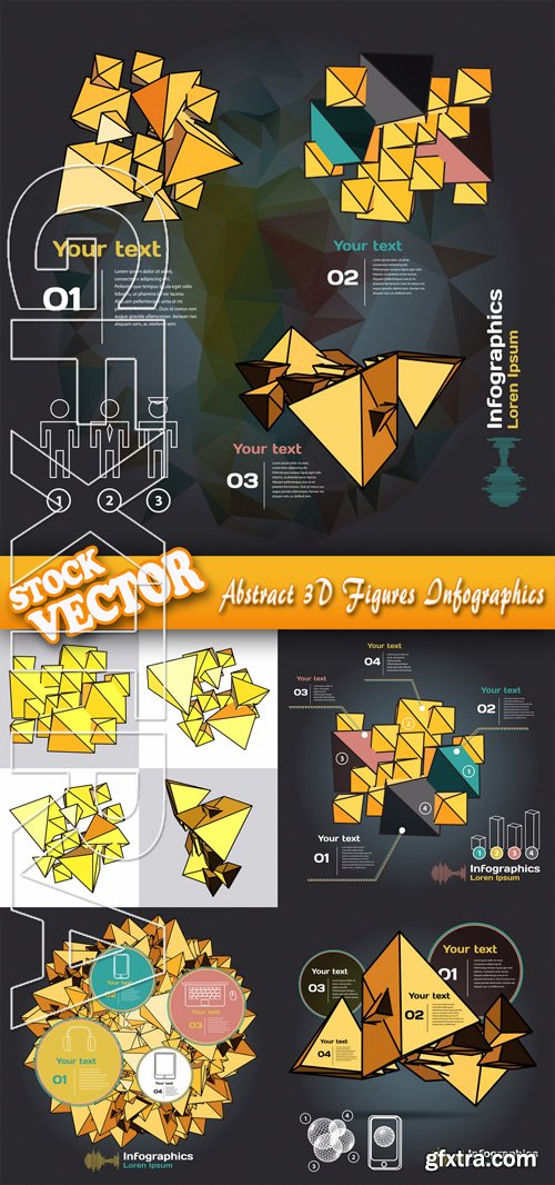 Stock Vector - Abstract 3D Figures Infographics