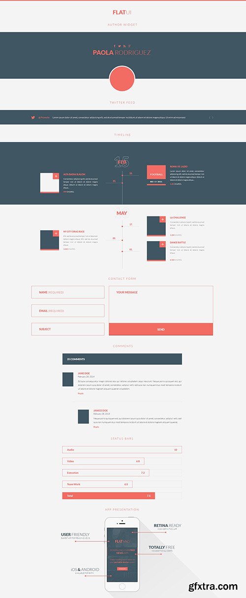 PSD Web Design - Flat Design UI Kit 2015 - #2