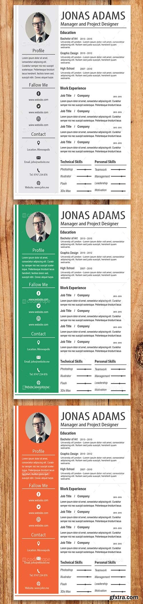 CodeGrape - Resume Template 5 Colors 5459 CodeGrape - Resume Template 5 Colors 5459