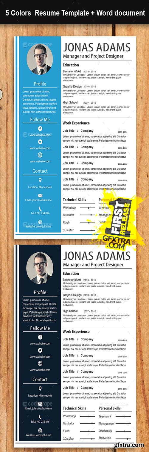 CodeGrape - Resume Template 5 Colors 5459 CodeGrape - Resume Template 5 Colors 5459
